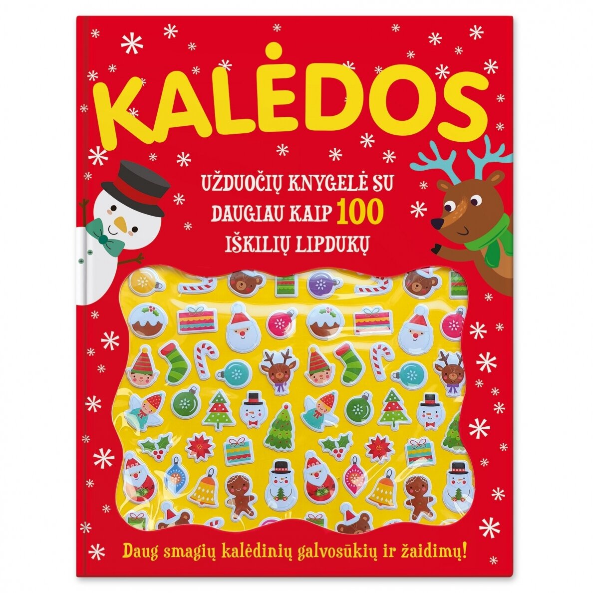 KALĖDOS Užduočių knygelė su daugiau kaip 100 iškilių lipdukų – pagrindinis vaizdas
