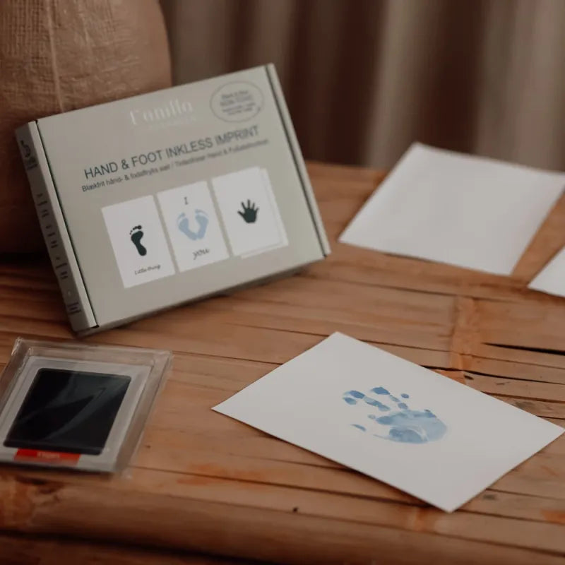 Kūdikio rankos/pėdos atspaudų lapeliai, mėlyna, atspaudo rezultatas – vaizdas 3