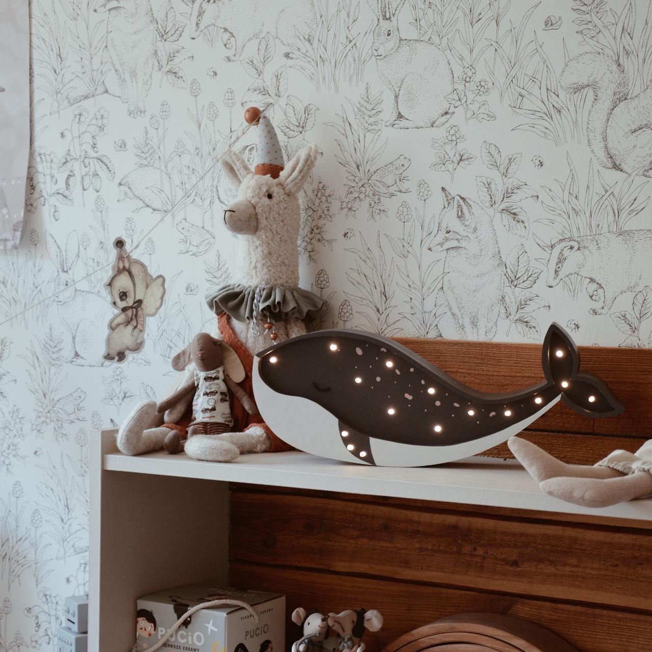 Medinė lempa Banginis – vaizdas 2