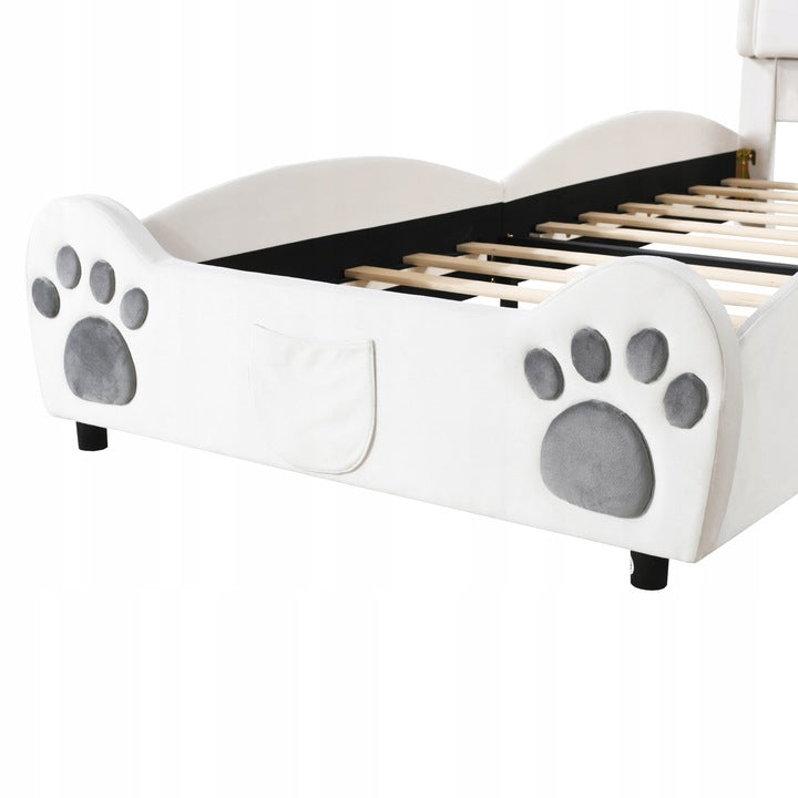 Moderni viengulė medinė lova 90x200 cm meškiuko formos, modernios kolekcijos – vaizdas 3