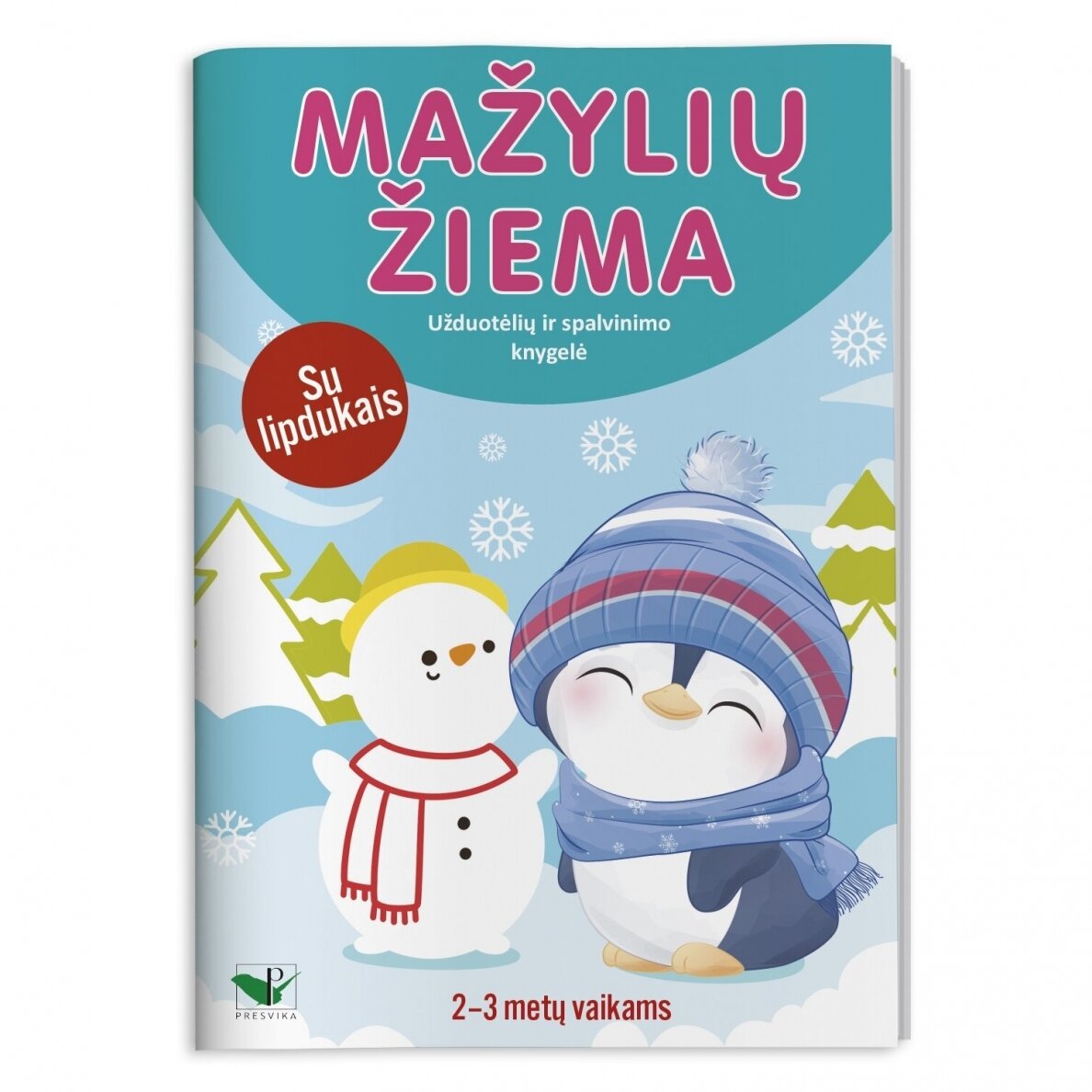 Mažylių žiema užduotėlių ir spalvinimo knygelė su lipdukais 2-3 metų vaikams – pagrindinis vaizdas