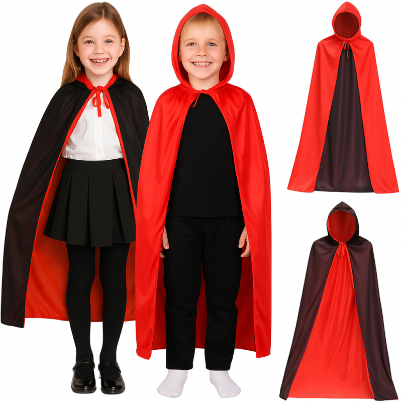 Dvipusis Apsiaustas Burtininkui Vampyrui Drakulai Helovino Kostiumui – pagrindinis vaizdas