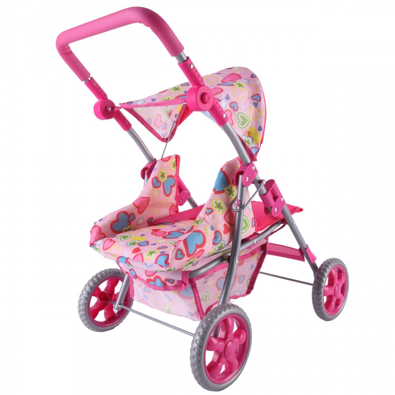 WOOPIE ROYAL lėlių vežimėlis su spalvingomis širdelėmis – vaizdas 3