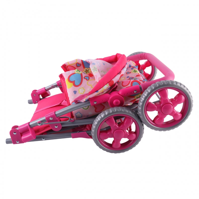WOOPIE ROYAL lėlių vežimėlis su spalvingomis širdelėmis – vaizdas 5