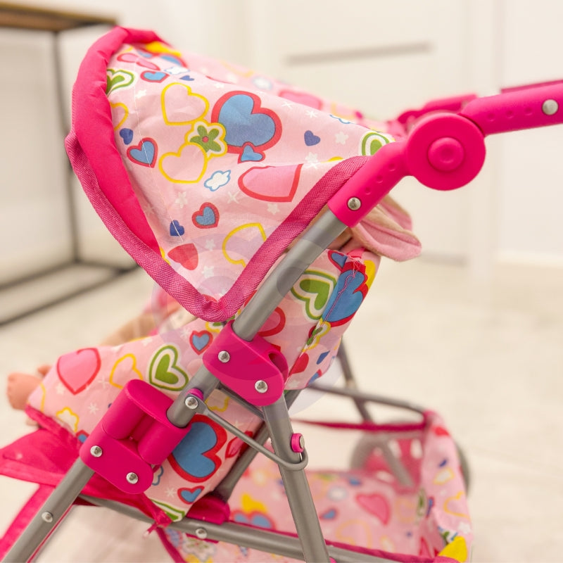 WOOPIE ROYAL lėlių vežimėlis su spalvingomis širdelėmis – vaizdas 8