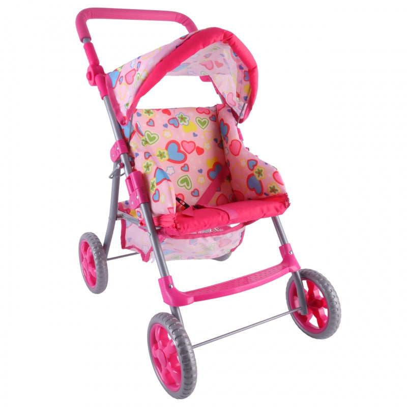 WOOPIE ROYAL lėlių vežimėlis su spalvingomis širdelėmis – vaizdas 2