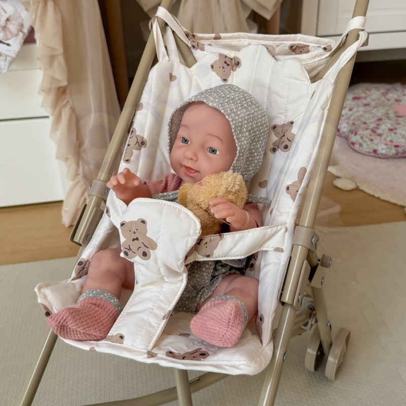 WOOPIE ROYAL vintažinis meškiuko motyvų lėlės vežimėlis – vaizdas 7