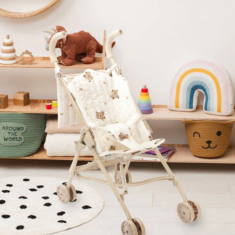 WOOPIE ROYAL vintažinis meškiuko motyvų lėlės vežimėlis – vaizdas 5