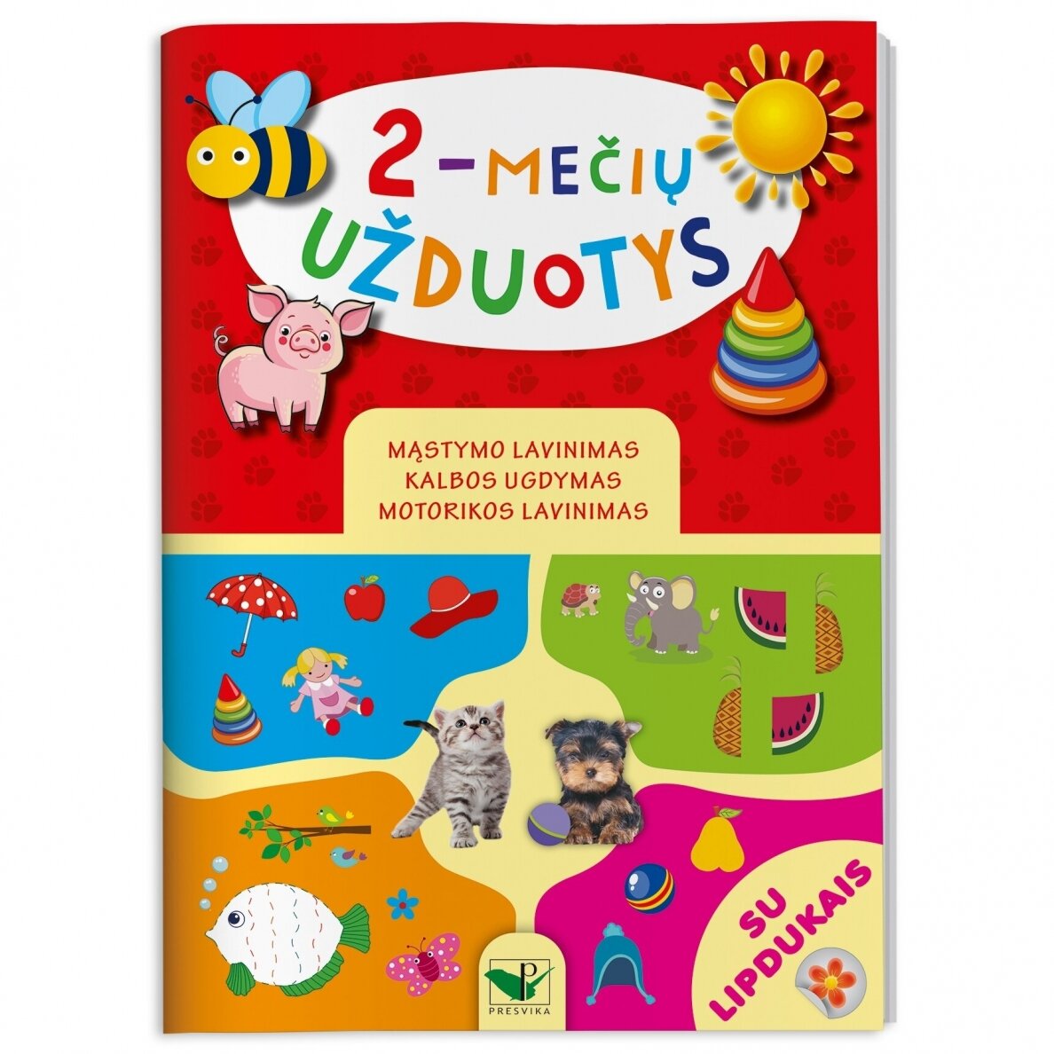2 mėnesių užduotys su lipdukais, mąstymo, kalbos, motorikos lavinimas – pagrindinis vaizdas