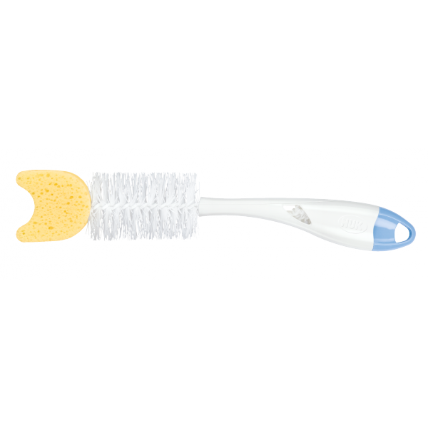 NUK 256278 2-in-1 buteliukas ir žindukų šepetėlis su kempine