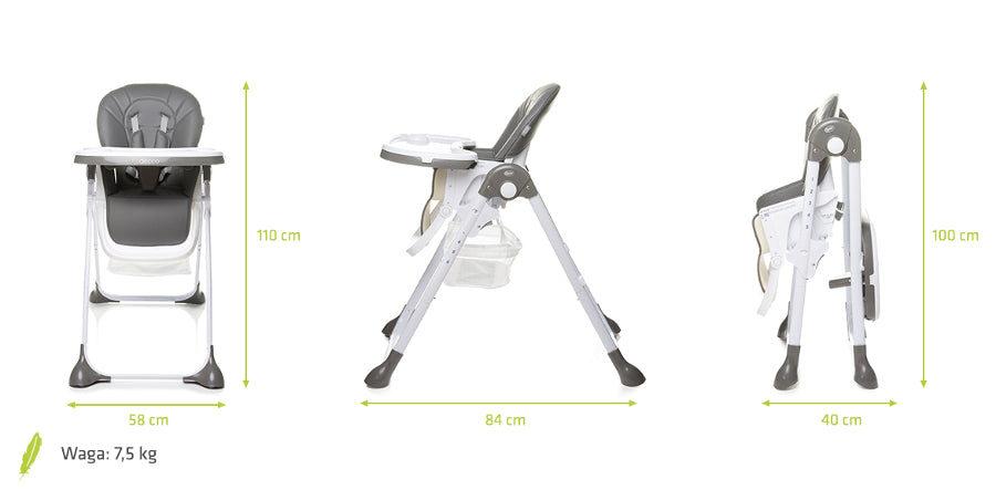 4 BABY maitinimo kėdutė DECCO BLACK