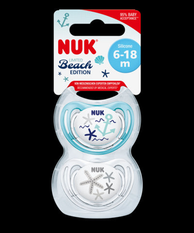 NUK 175225 Čiulptukas FREESTYLE BEACH silikonas 2 vnt - pagrindinis vaizdas
