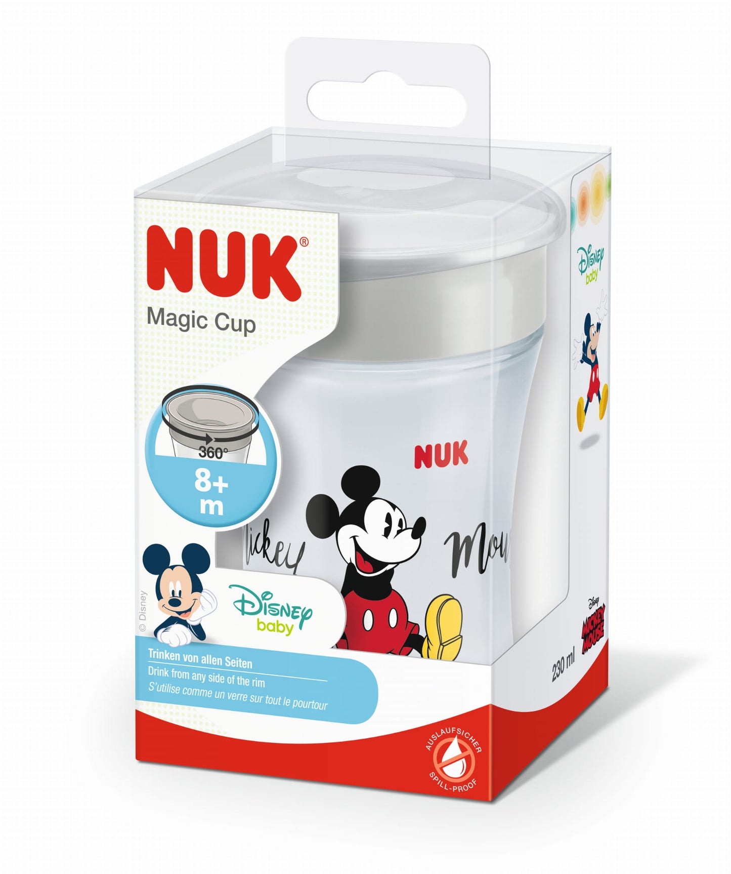 NUK 255425 MAGIC CUP Disney Mickey Mouse Evolution su 360 laipsnių dangteliu – vaizdas 3