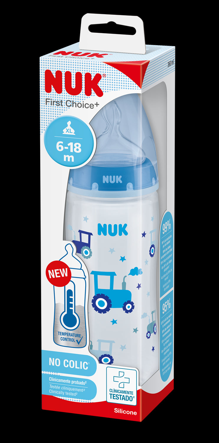 NUK 216248 FC+ PP buteliukas 360 ml su temperatūros indikatoriumi silikoniniu speneliu 6-18 mėn XL, dangtelis – vaizdas 3