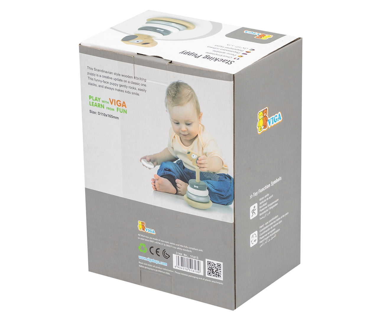 Viga 51613 Pilka ir balta edukacinė piramidė - šukiukas