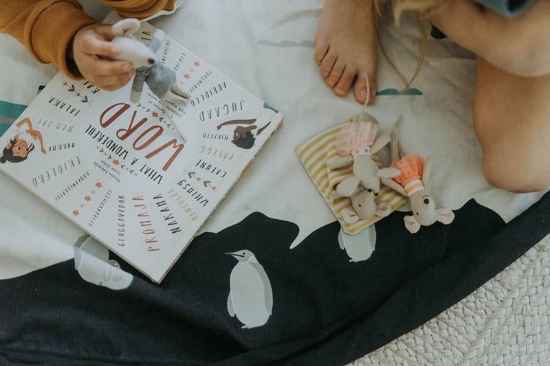 PLAY & GO Worek pasaulio žemėlapis / žvaigždės žaislų laikymo krepšys