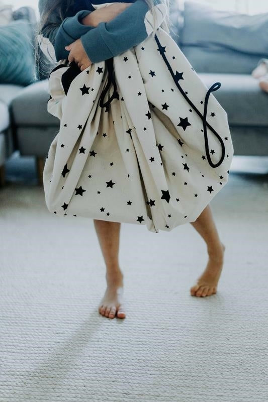 PLAY & GO Worek pasaulio žemėlapis / žvaigždės žaislų laikymo krepšys