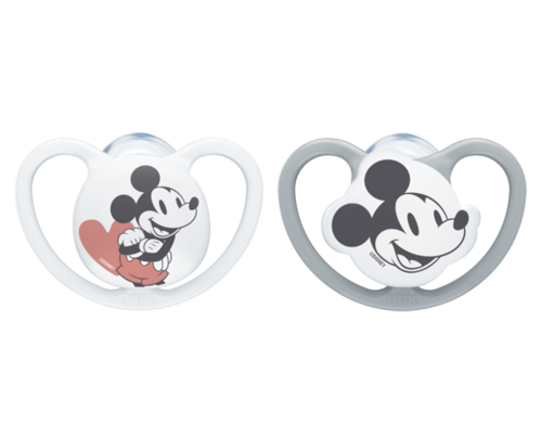 NUK 175281 Čiulptukas 0-6 silikoninis SPACE Mickey Mouse 2vnt - vaizdas 2