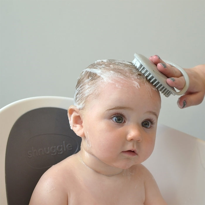 Shnuggle Silikoninis plaukų šepetys Pilkas