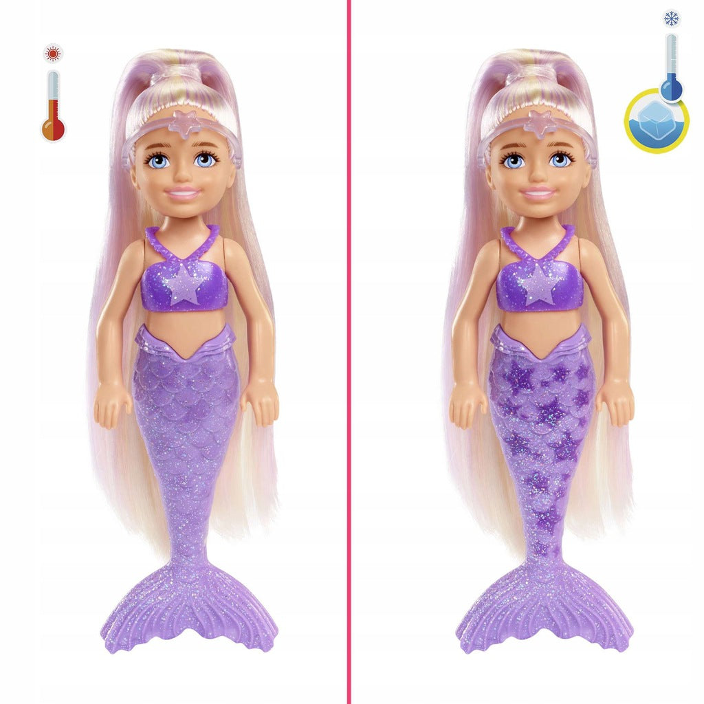 Barbie Color Reveal Chelsea Mermaid Doll Colorful Surprise lėlė – vaizdas 3