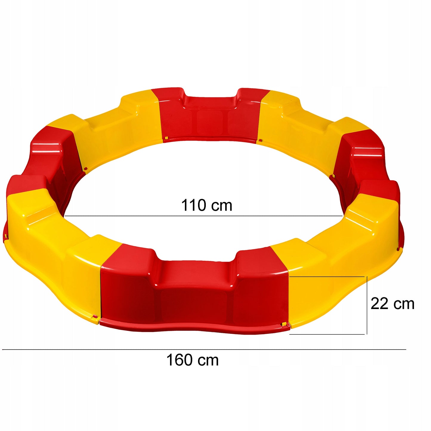 Didelė plastikinė smėlio dėžė 160 cm, spalva daugiaspalvė – vaizdas 3