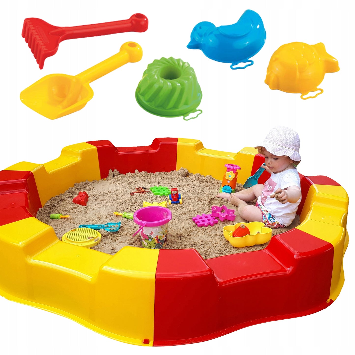 Didelė plastikinė smėlio dėžė 160 cm – pagrindinis vaizdas