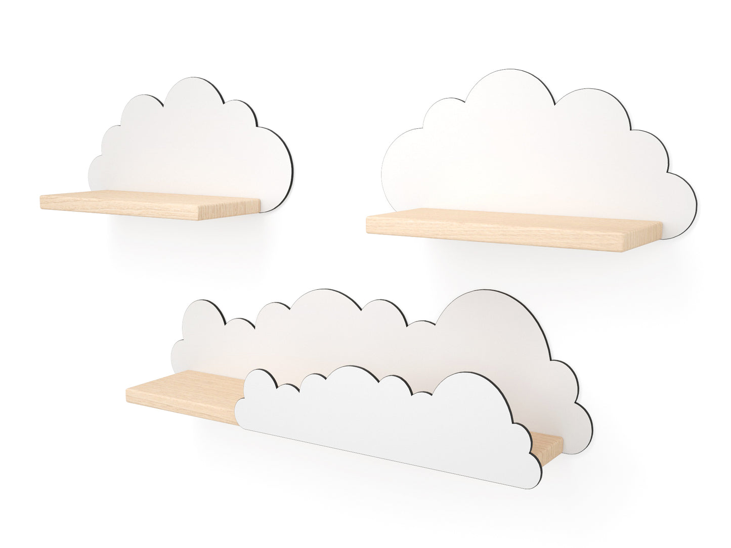 Debesėlių formos lentyna (3vnt komplektas) – pagrindinis vaizdas
