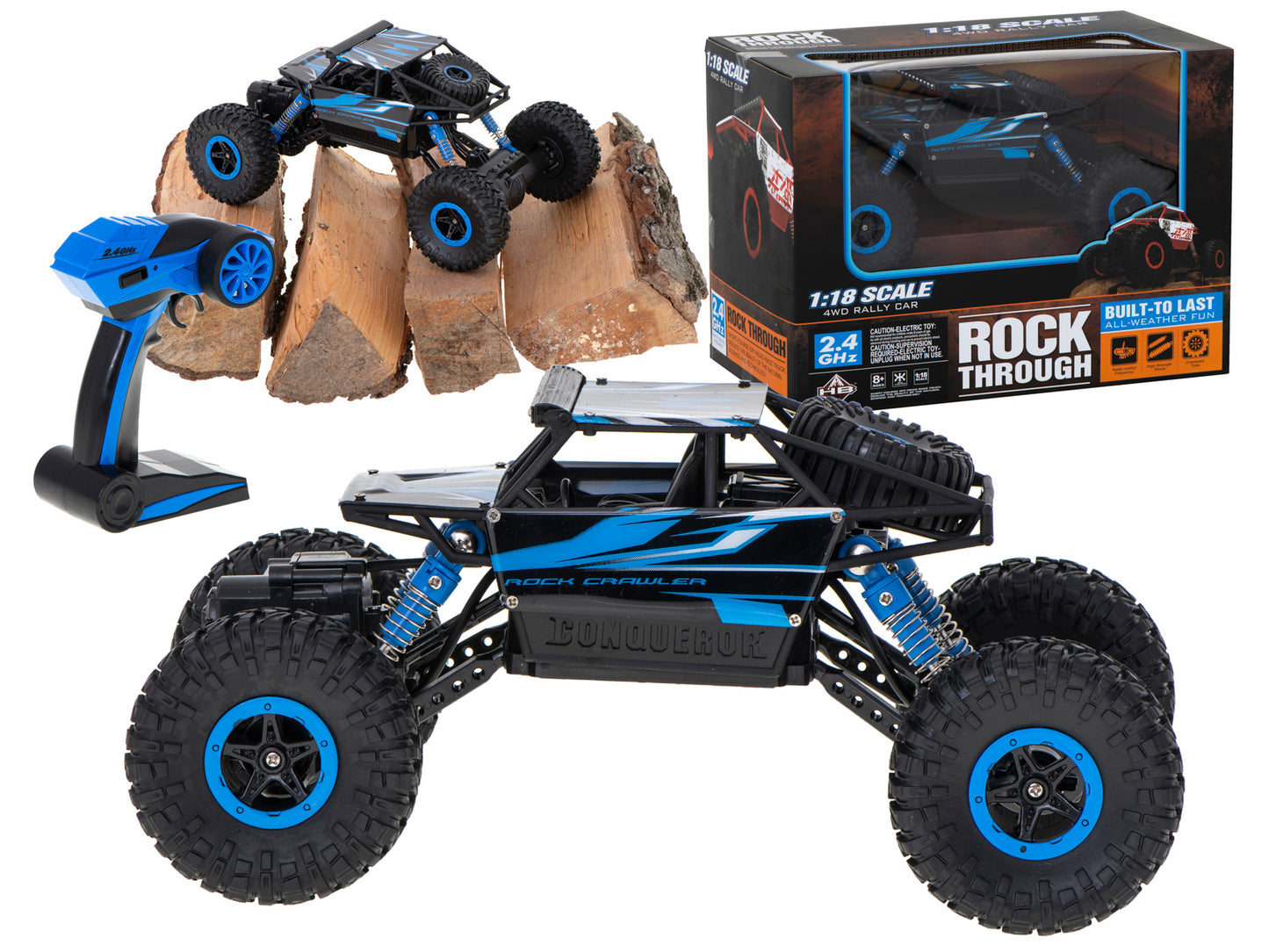 RC Rock Crawler HB 2.4GHz 1:18 mėlynas automobilis