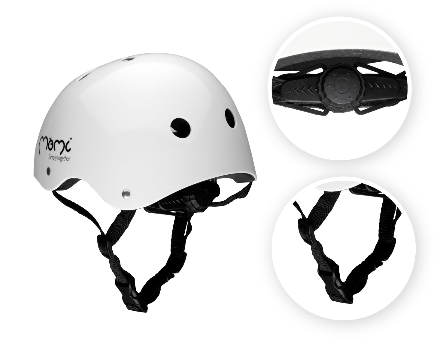 MoMi Mimi vaikiškas apsauginis šalmas baltas, vaizdas 3