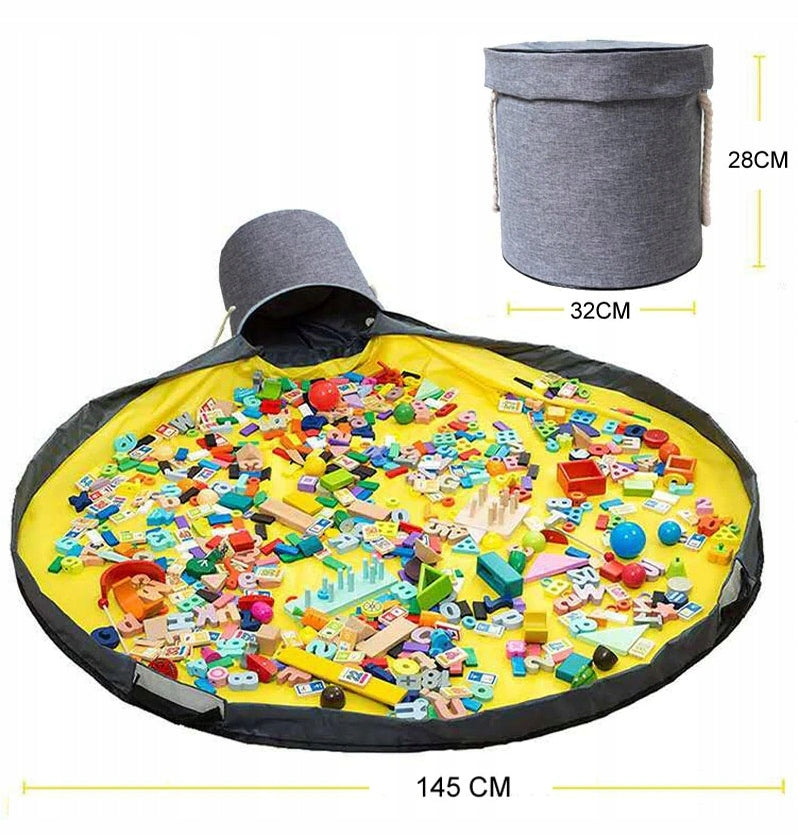 Krepšelis žaislams 32 x 28 cm, pilki atspalviai, spalva – vaizdas 2