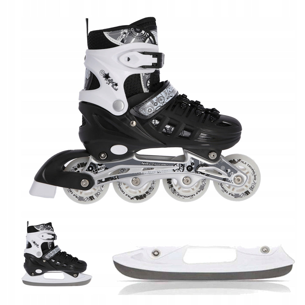 Nils Extreme pačiūžos-riedučiai 4n1 reguliuojami, dydis 39-42 – vaizdas 2