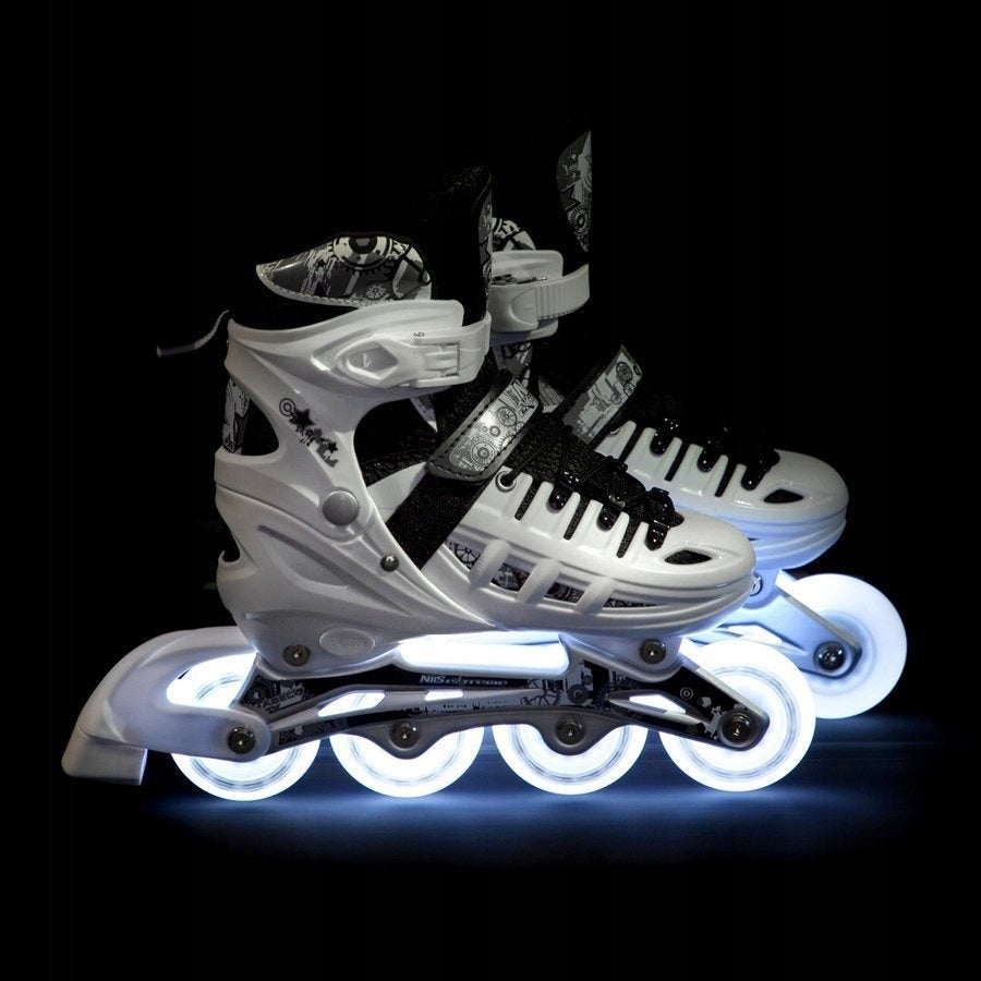 Nils Extreme pačiūžos-riedučiai 4n1 reguliuojami, LED apšvietimas, 4 spalvų pasirinkimas – vaizdas 3