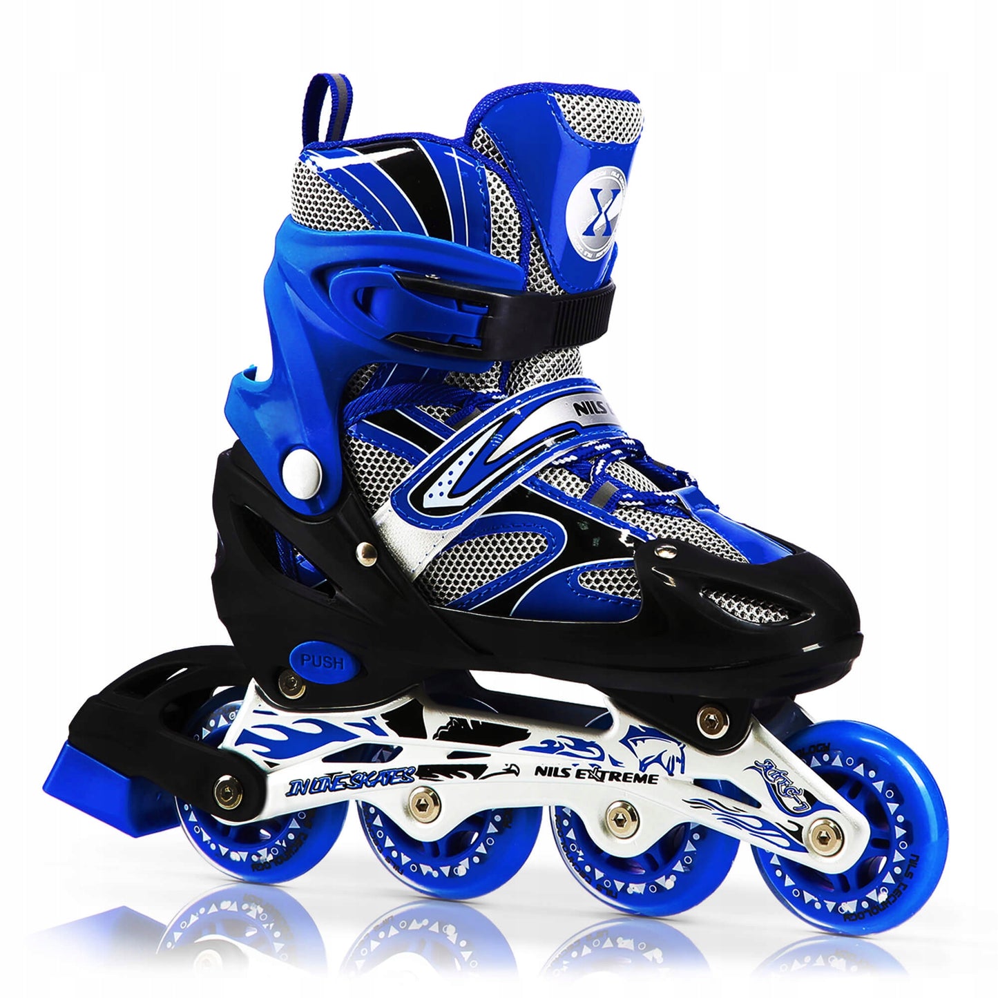 Nils Extreme pačiūžos-riedučiai 2in1, mėlyni – vaizdas 2