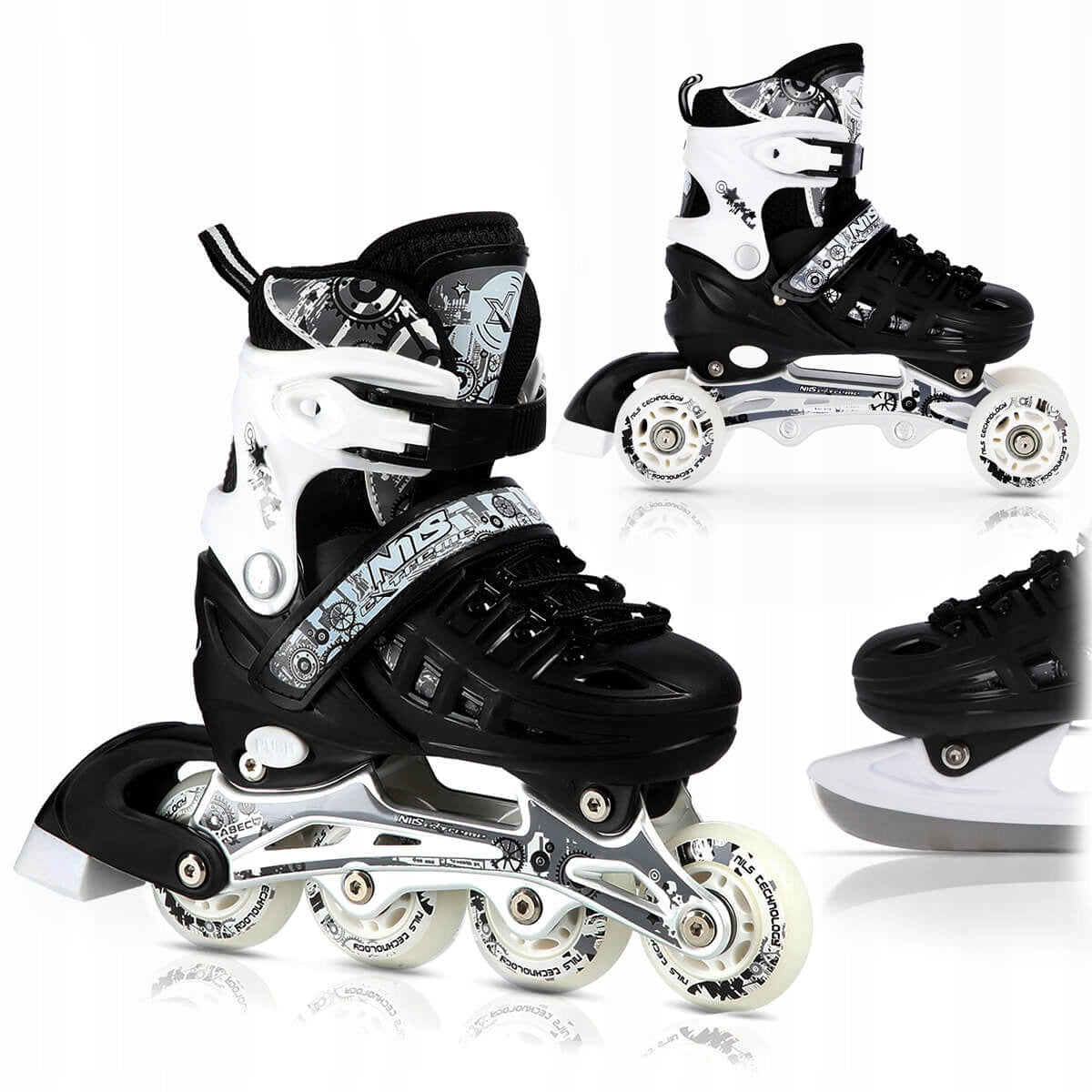 Reguliuojami Nils Extreme pačiūžos-riedučiai 4n1, dydis 35-38 – vaizdas 2