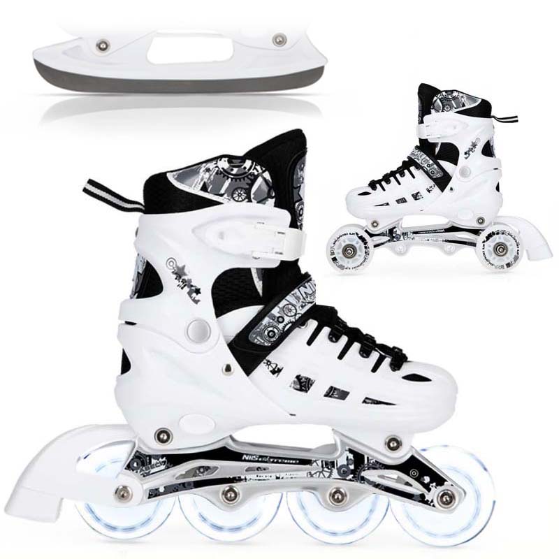 Nils Extreme pačiūžos-riedučiai 4n1 su LED apšvietimu – vaizdas 3