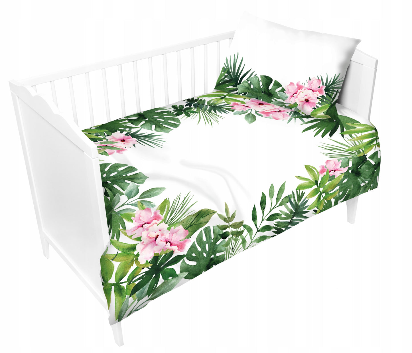 Dvipusis kūdikių patalynės komplektas Palmių lapai – vaizdas 3
