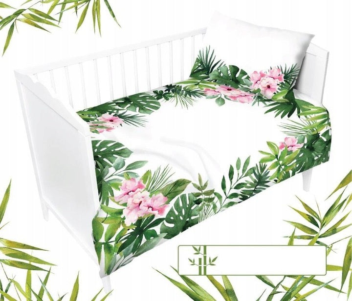Dvipusis kūdikių patalynės komplektas Palmių lapai – vaizdas 4