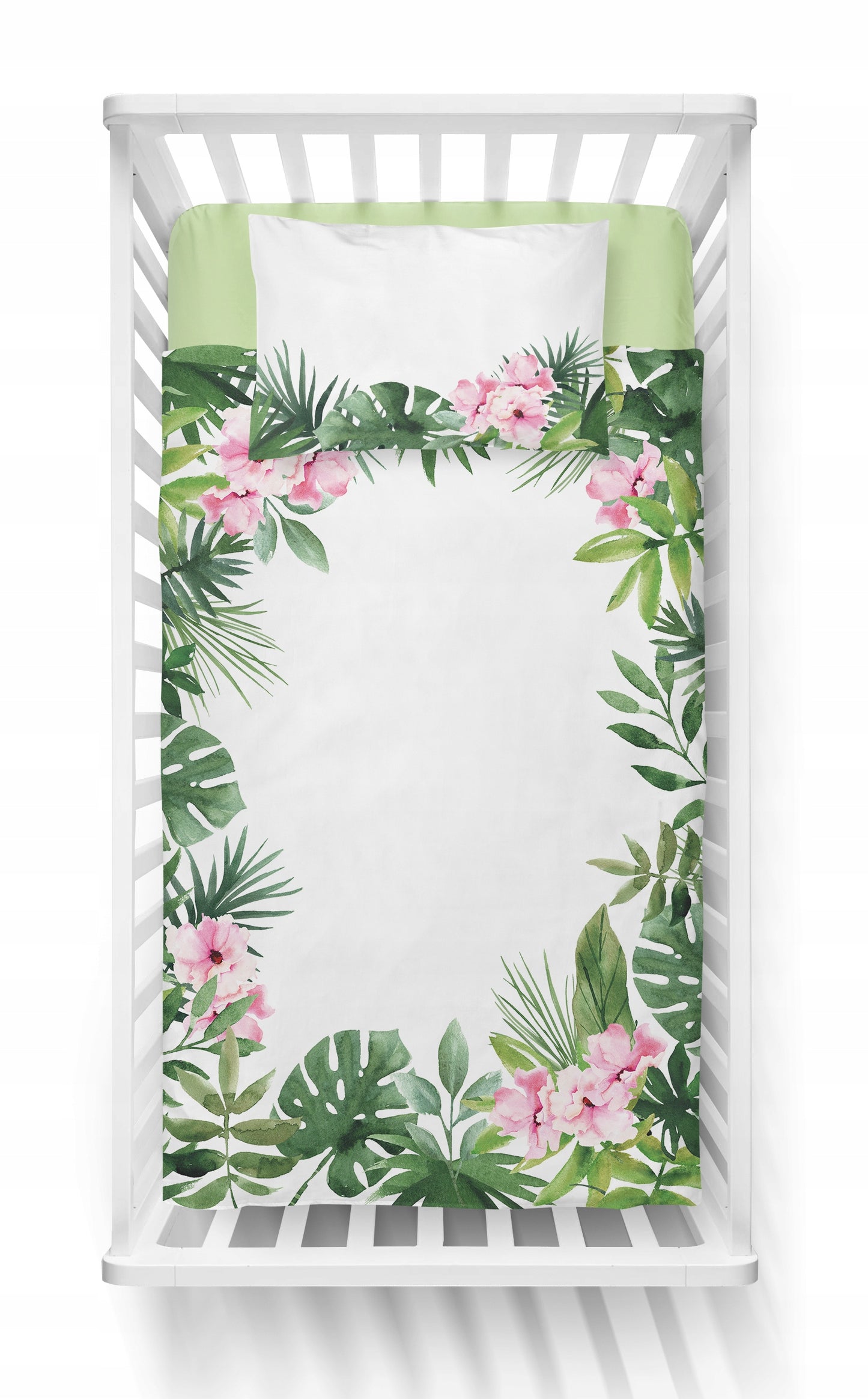 Dvipusis kūdikių patalynės komplektas Palmių lapai – vaizdas 5