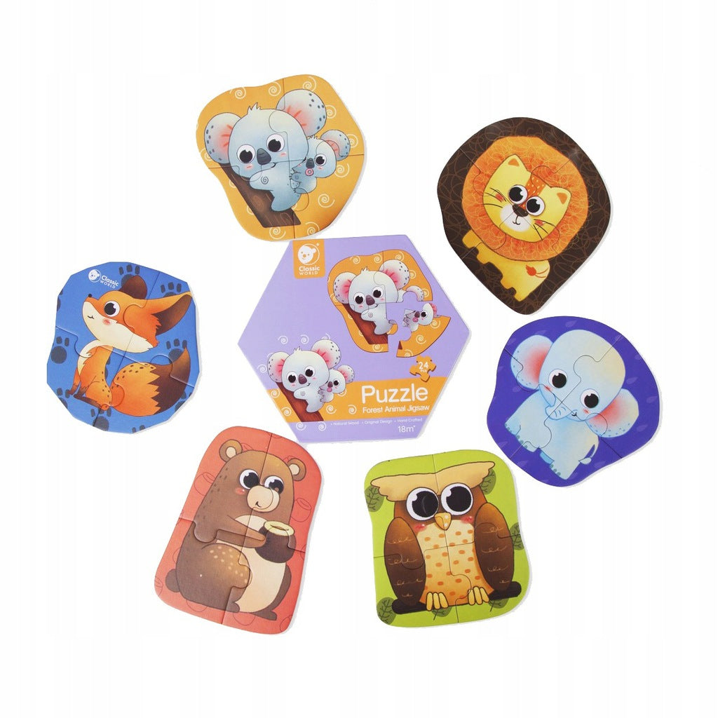 Medinė 6in1 dėlionė gyvūnai, detalės – vaizdas 2