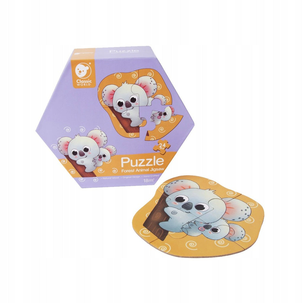 Medinė 6in1 dėlionė gyvūnai, dėžutė – vaizdas 3