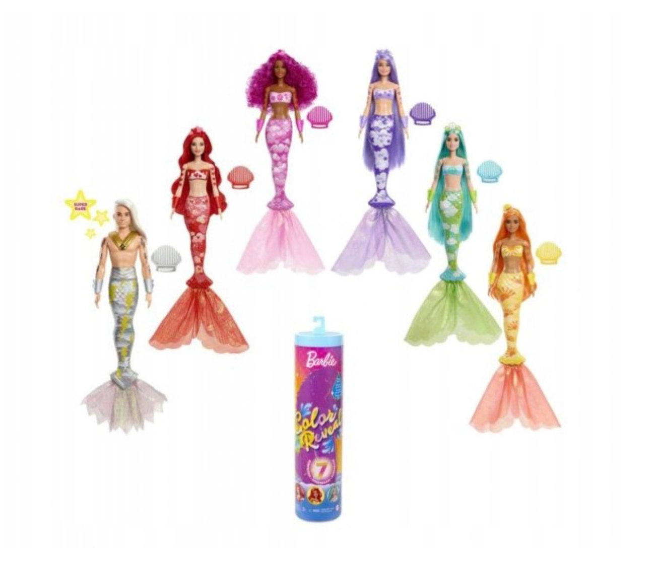 Barbie Color Reveal Colorful Mermaid lėlė – vaizdas 2