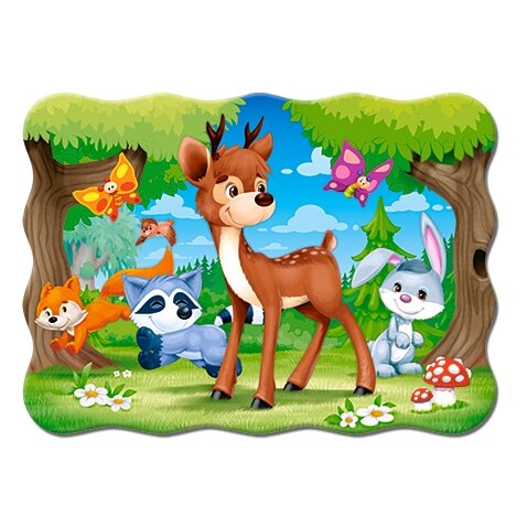 Castorland dėlionė A DEER AND FRIENDS 30 det – vaizdas 2