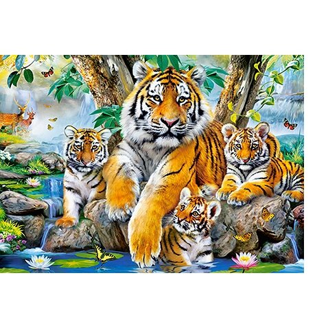 Castorland dėlionė TIGERS BY THE STREAM 260 det – vaizdas 2