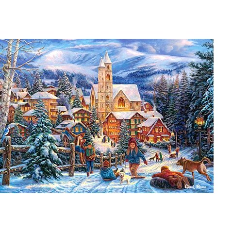 Castorland dėlionė SLEDDING TO TOWN 300 det – vaizdas 2