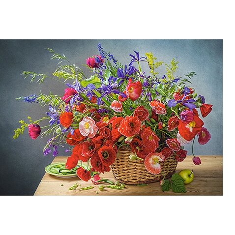 Castorland dėlionė Bouquet with Poppies 500 det – vaizdas 2
