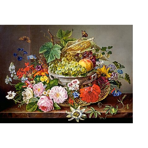 Castorland dėlionė Still Life with Flowers and Fruit Basket 2000 det – vaizdas 2
