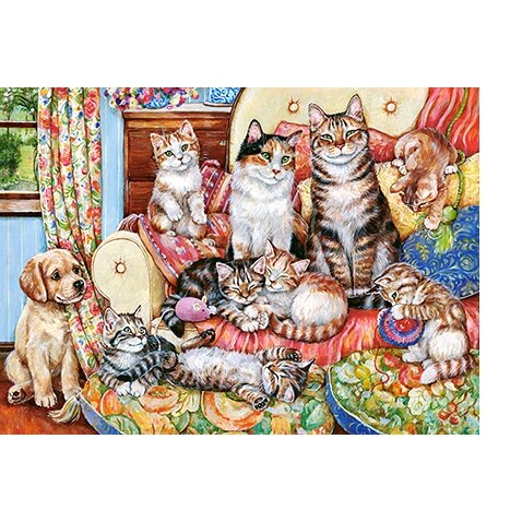 Castorland dėlionė CAT FAMILY 300 det – vaizdas 2