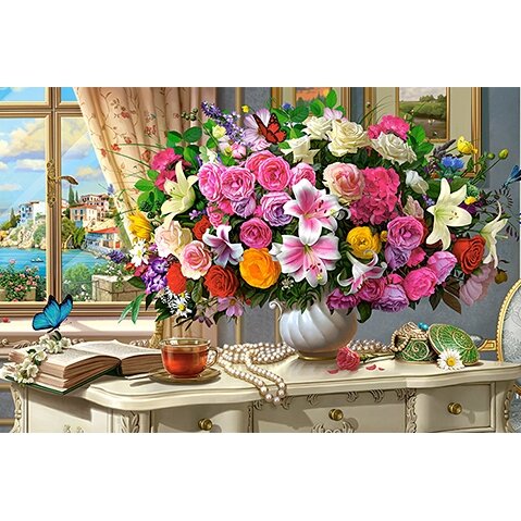 Castorland dėlionė SUMMER FLOWERS AND CUP OF TEA 4000 det