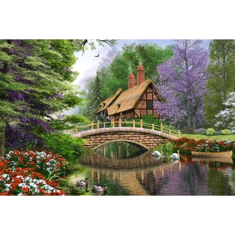 Castorland dėlionė RIVER COTTAGE 1000 det – vaizdas 2