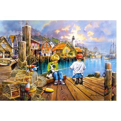 Castorland dėllionė AT THE DOCK 1000 det – vaizdas 2